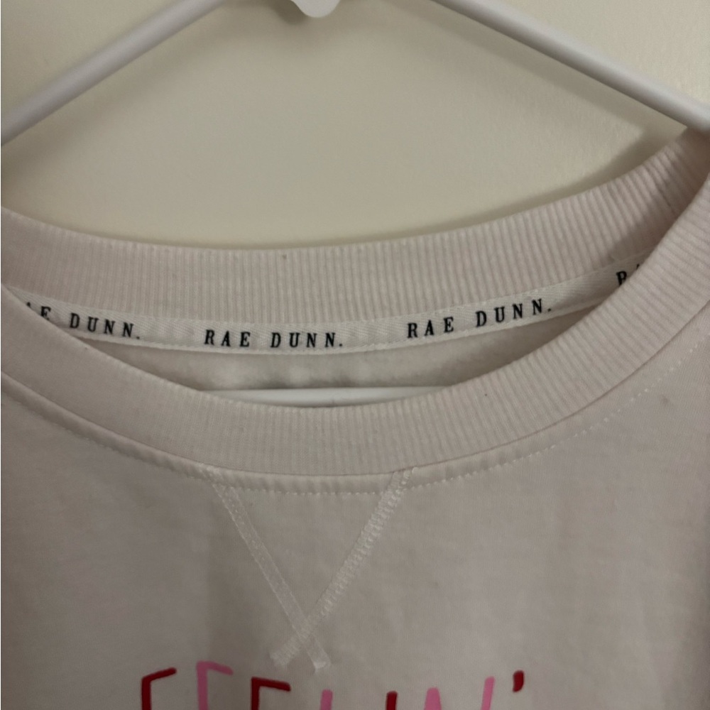 Rae Dunn Cream Sweatshirt with Pink and Red Graphic - Picture 3 of 3